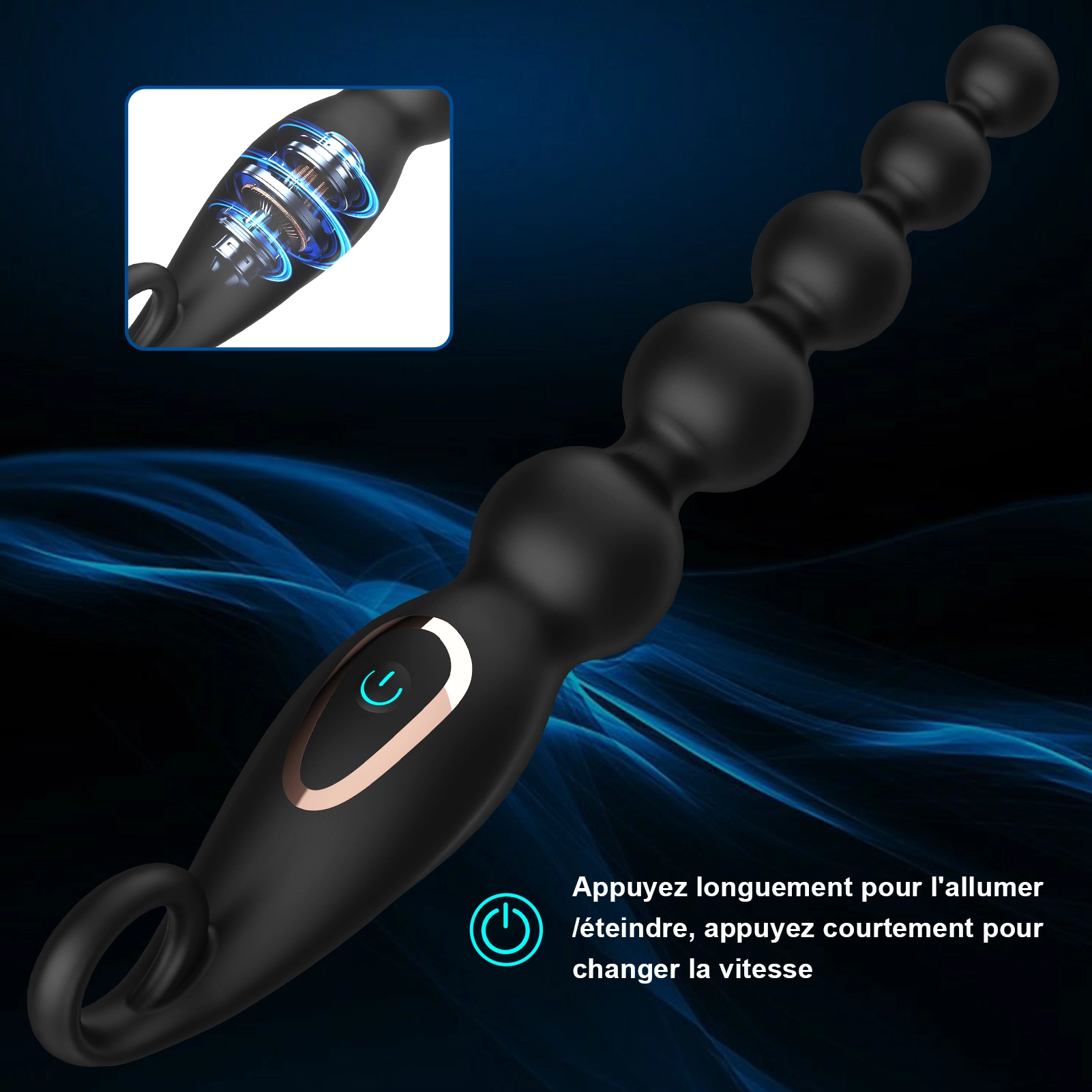 7 Modes De Vibration Perles Chapelet Anal Unisexes