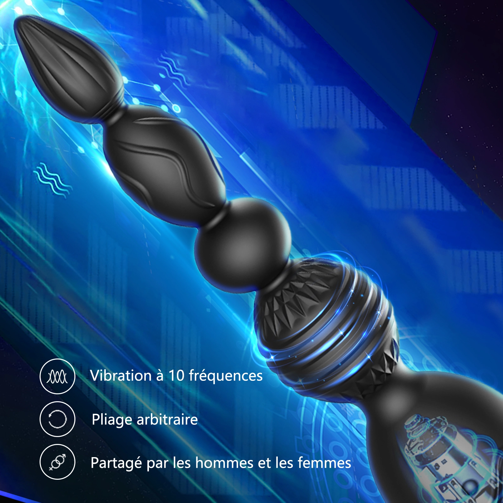 Perles Anales 3 en 1 Multifonctionnelles Avec interaction Via Application