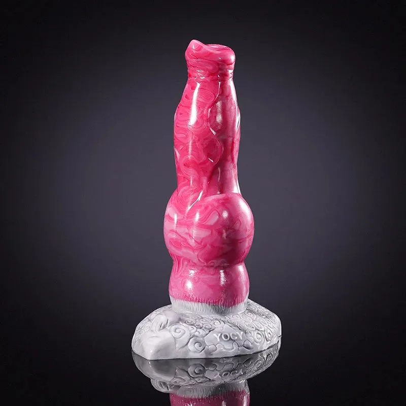 8,27 Pouces Gode Chien en Silicone Rose