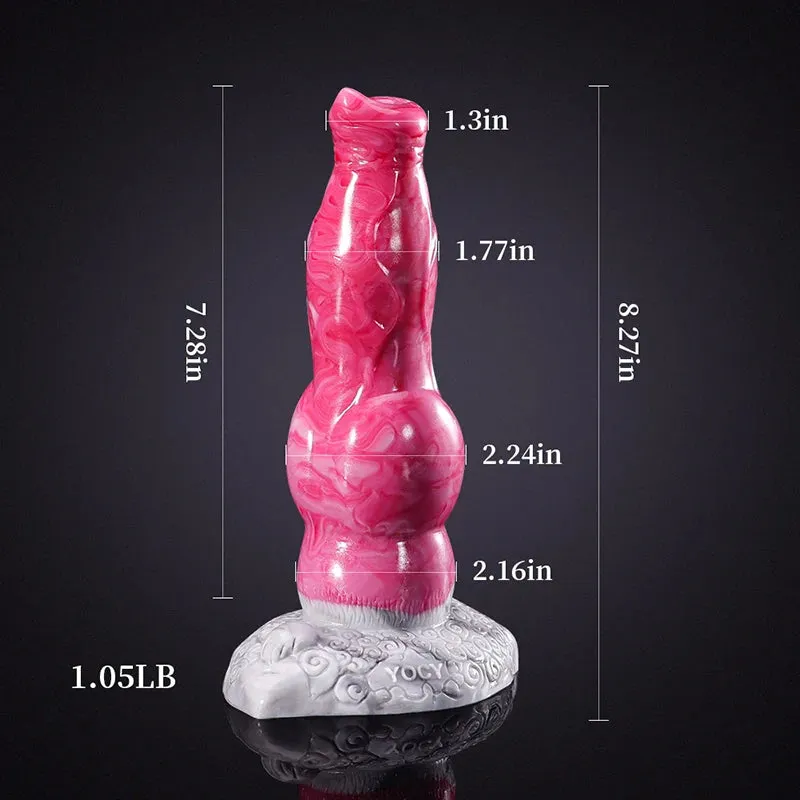 8,27 Pouces Gode Chien en Silicone Rose