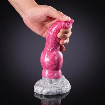 8,27 Pouces Gode Chien en Silicone Rose