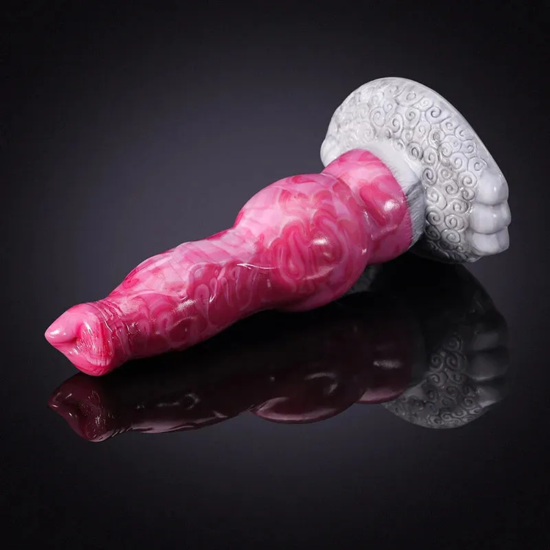 8,27 Pouces Gode Chien en Silicone Rose