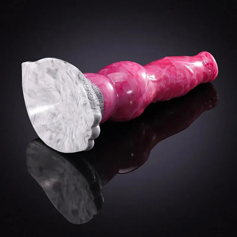 8,27 Pouces Gode Chien en Silicone Rose