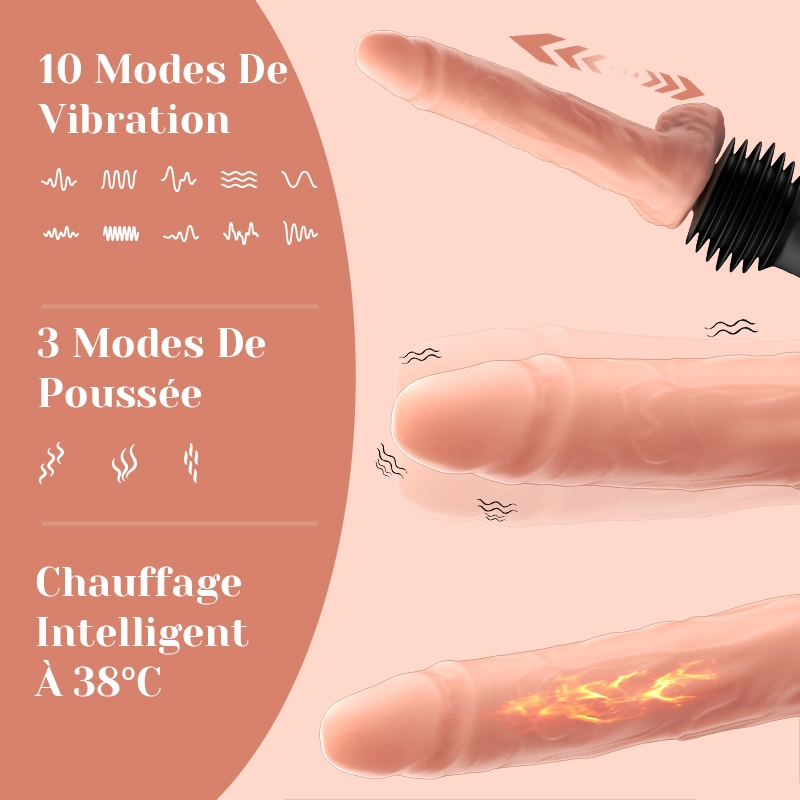 Fucking Machine 6 En 1 Avec Poussée, Chauffage Et Dildo Réaliste