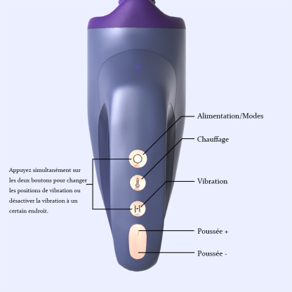 Machine Sex Portative Portable avec Fonction Télescopique, Vibration et Chauffage