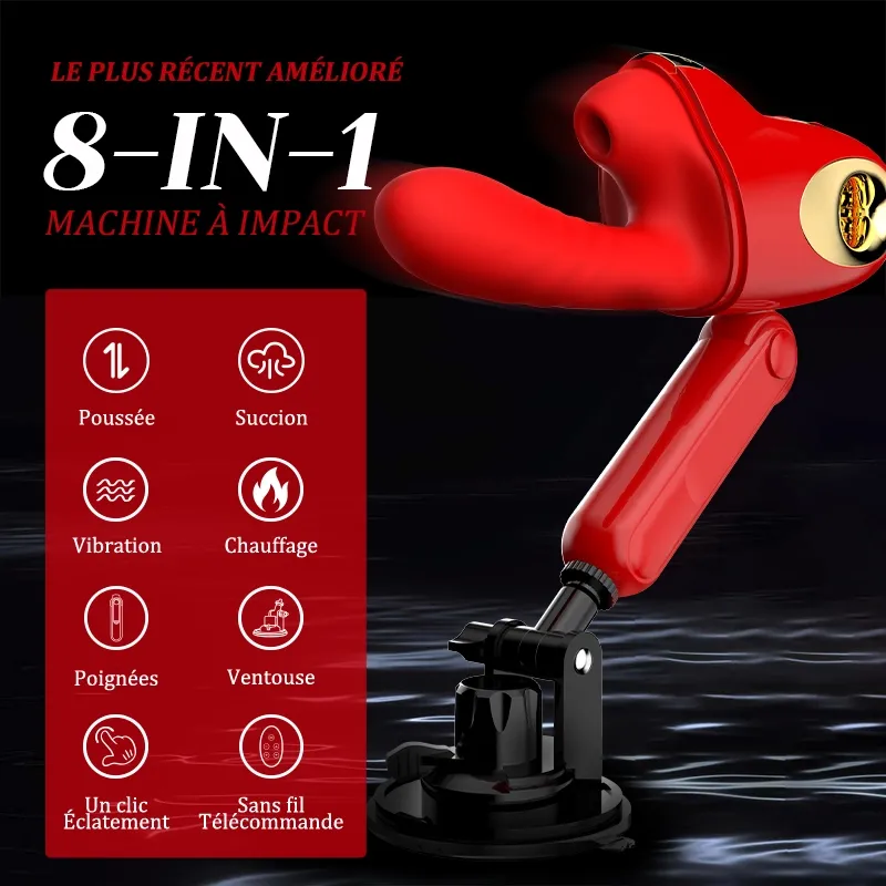 Nouvelle Fucking Machine 8 En 1 Avec Fonction Poussée, Aspiration, Vibration Et Chauffage