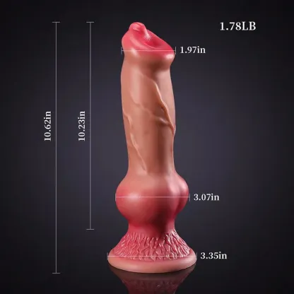 10,62 Pouces Gode pour Chien en Silicone Tan avec Nœud Large de