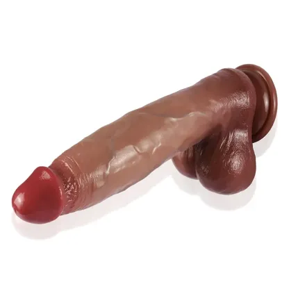 Gode Réaliste En Silicone Avec Tige Épaisse 24 cm 