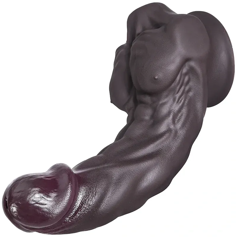 Gode Réaliste En Silicone Tan Avec Grands Pectoraux Stimulation Du G-spot 18-26 cm