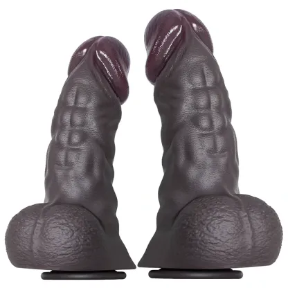 Gode Réaliste Avec Abdos Musclés Noirs Épais 20-24 cm