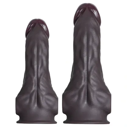 Gode Réaliste Marron Foncé Épais Avec Pectoraux Musclés 23-28 cm