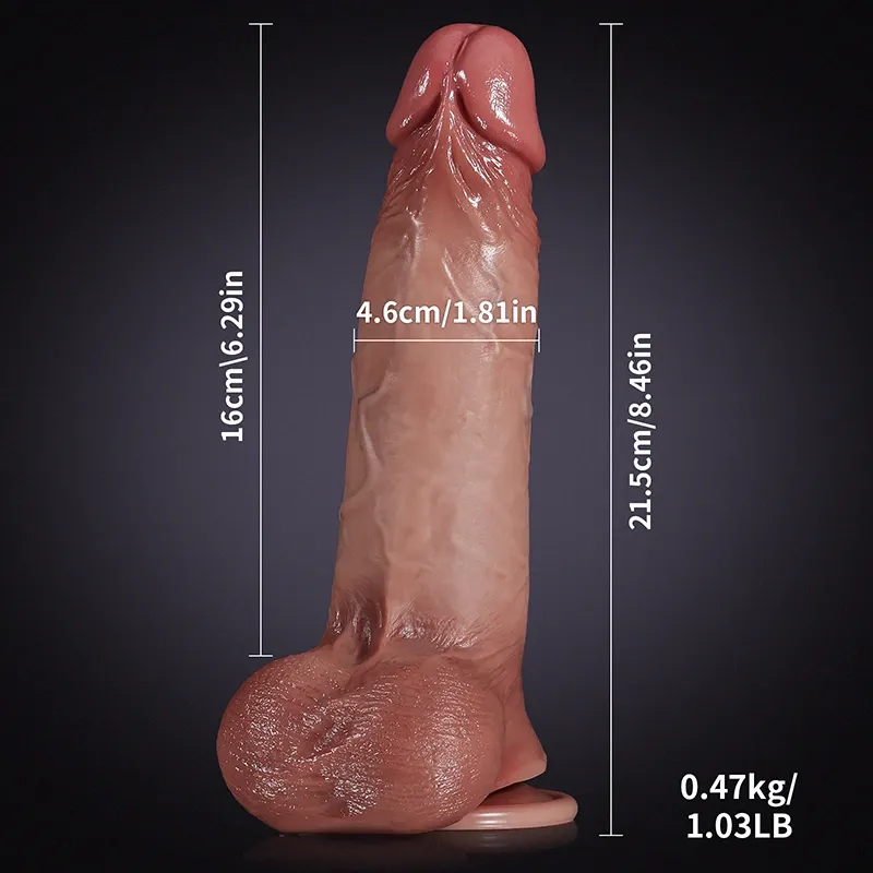 Gode Réaliste Avec Prépuce Mobile Et Testicules Coulissants 21 cm