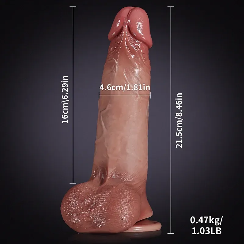 Gode Réaliste Avec Prépuce Mobile Et Testicules Coulissants 21 cm
