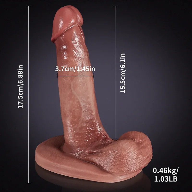 Gode Réaliste Avec Prépuce Mobile Et Grande Base 17 cm