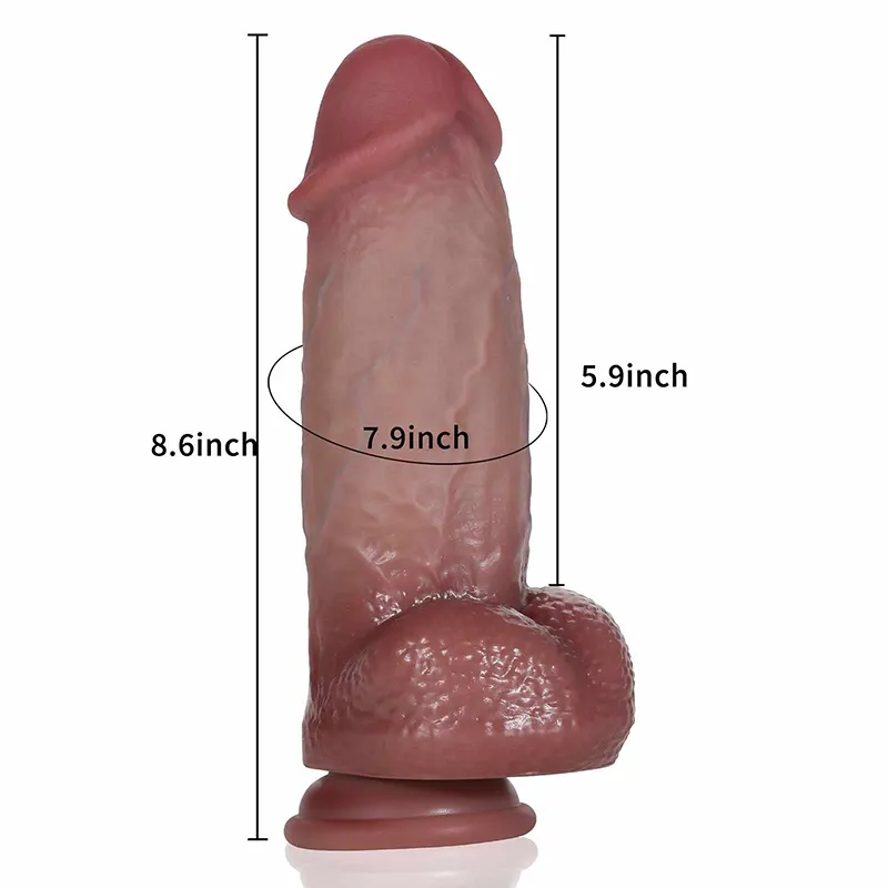 Gode Réaliste En Silicone Avec Texture Veineuse 22 cm