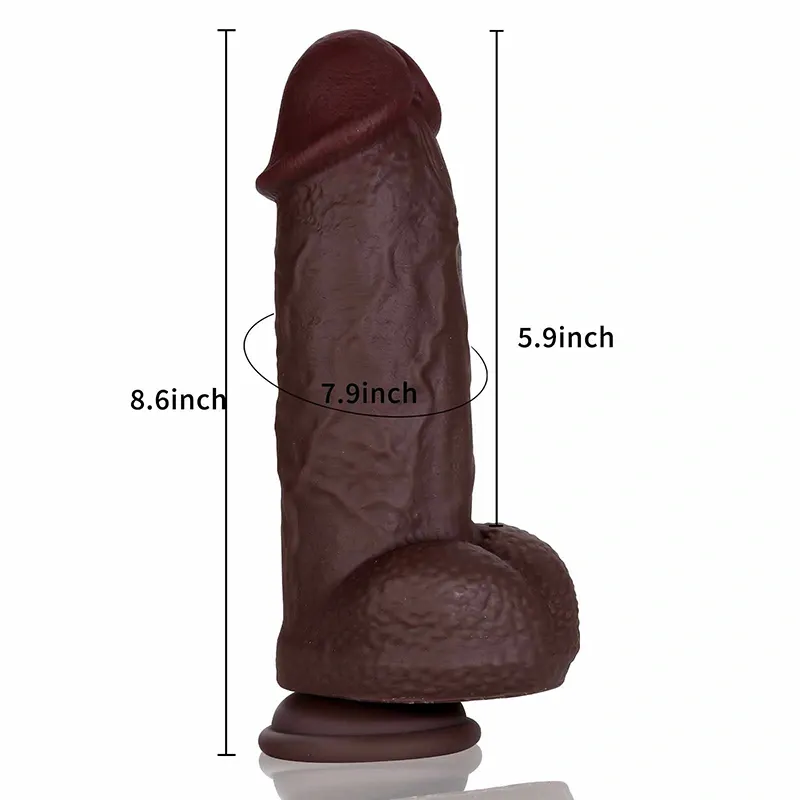 Gode Réaliste En Silicone Avec Texture Veineuse 22 cm