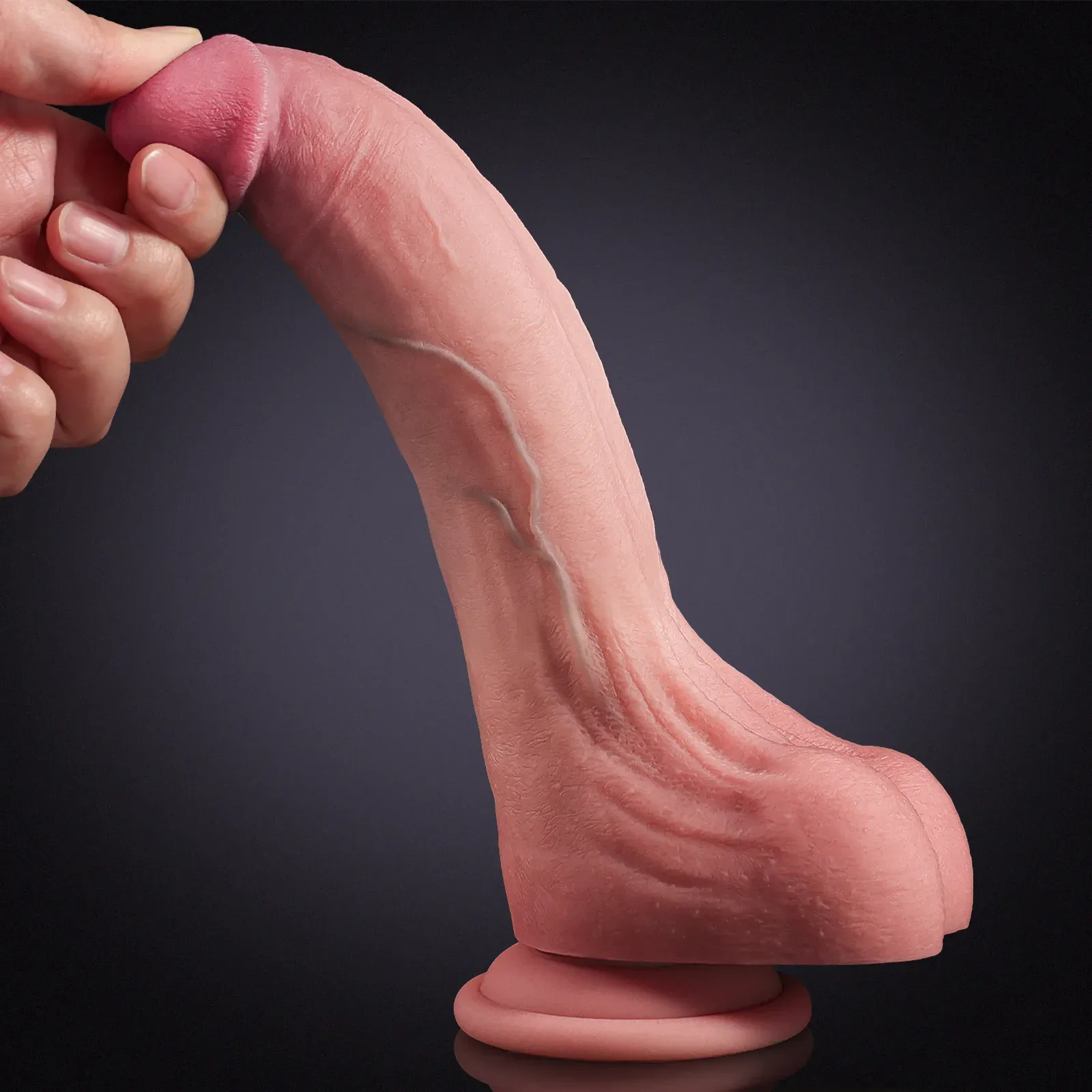 Gode Ventouse Ultra Réaliste En Silicone Liquide De 20 cm