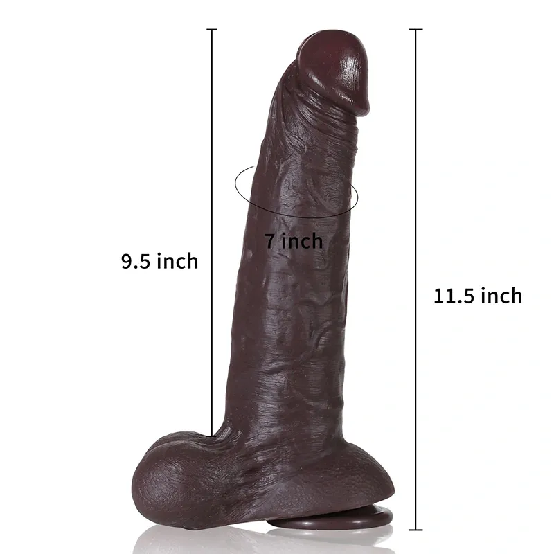 Gros Gode En Silicone Réaliste Avec Testicules Glissantes De 29 cm