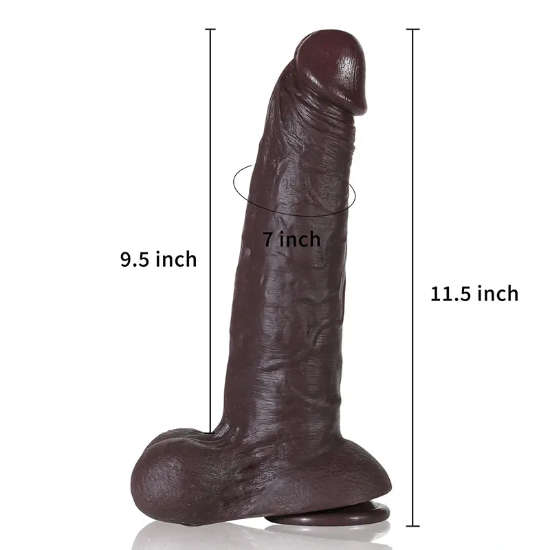 Gros Gode En Silicone Réaliste Avec Testicules Glissantes De 29 cm