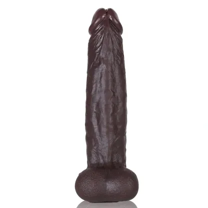 Gros Gode En Silicone Réaliste Avec Testicules Glissantes De 29 cm