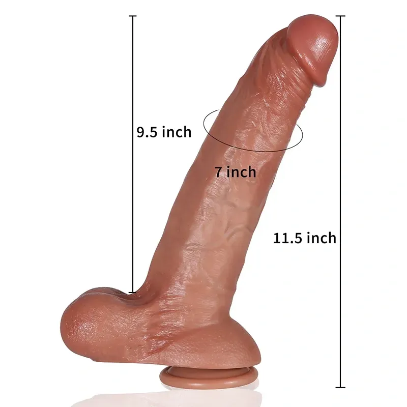 Gros Gode En Silicone Réaliste Avec Testicules Glissantes De 29 cm