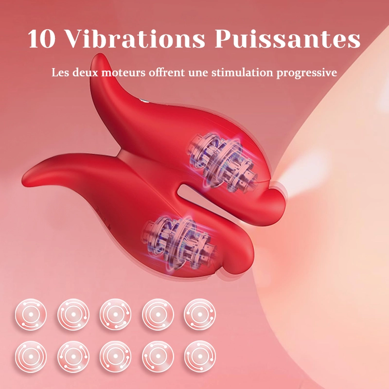 Pinces à Tétons Vibrantes Ultra-puissantes Avec Contrôle APP/télécommande