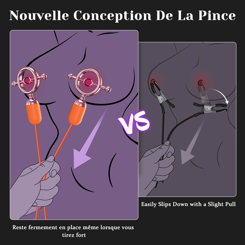 Vibromasseur De Tétons Ajustable Avec 9 Modes