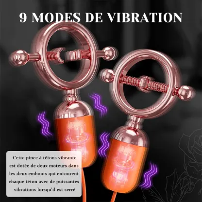 Vibromasseur De Tétons Ajustable Avec 9 Modes