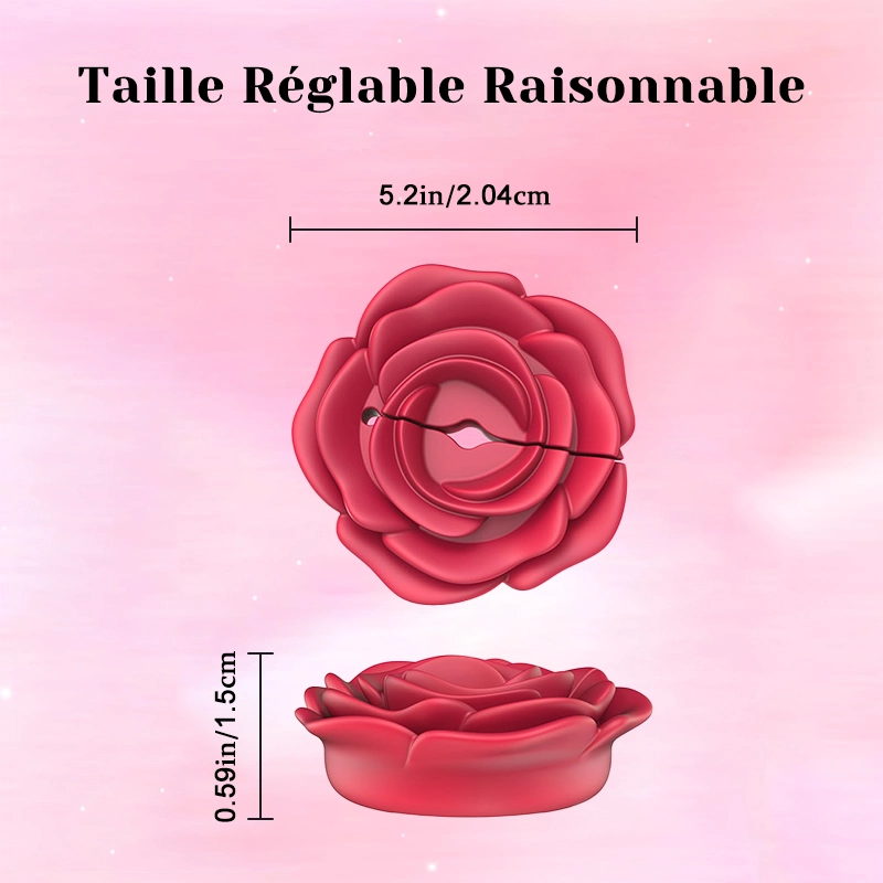Vibrateur pour Pinces Tétons en Forme de Rose - Clip Magnétique Ajustable