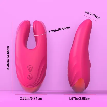 Vibrateur Clitoridien Et Masseuse À Pinces-Tétons Avec 10 Modes De Vibration Et De Serrage
