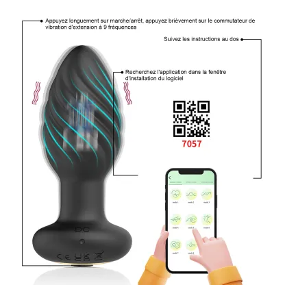 Plug Anal En Silicone Avec 10 Modes De Vibration 