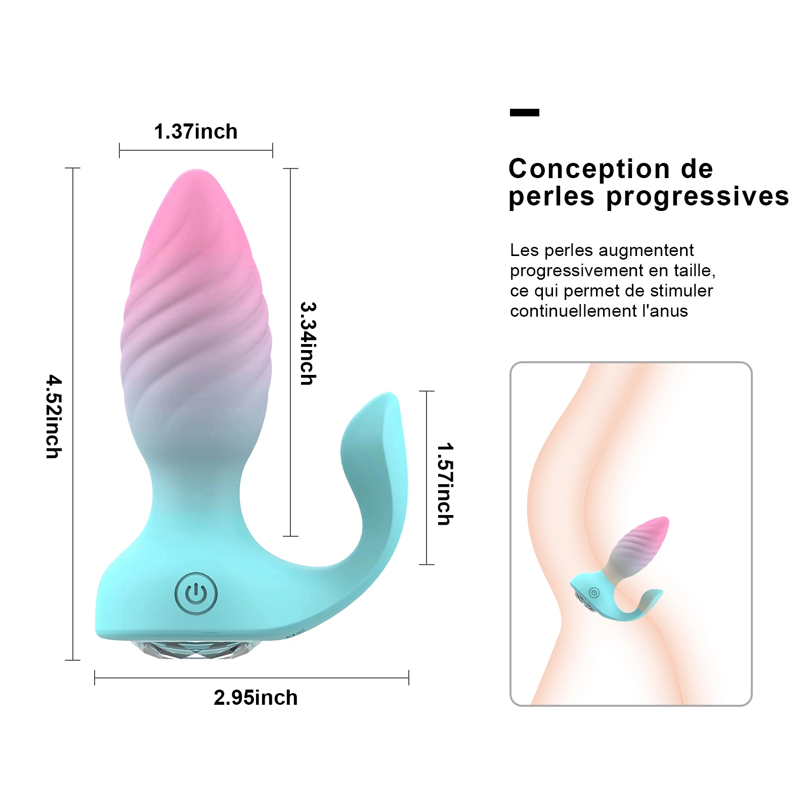 Plug Anal 2IN1 Avec Vibration Et Stimulation Clitoridienne