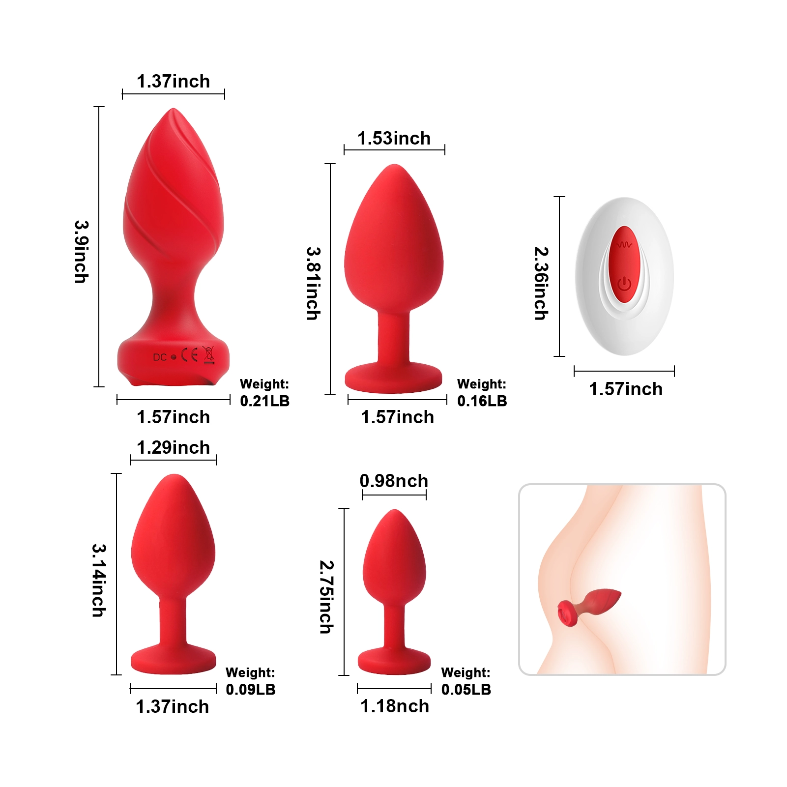 Ensemble De 4 Plug Anal Vibrant