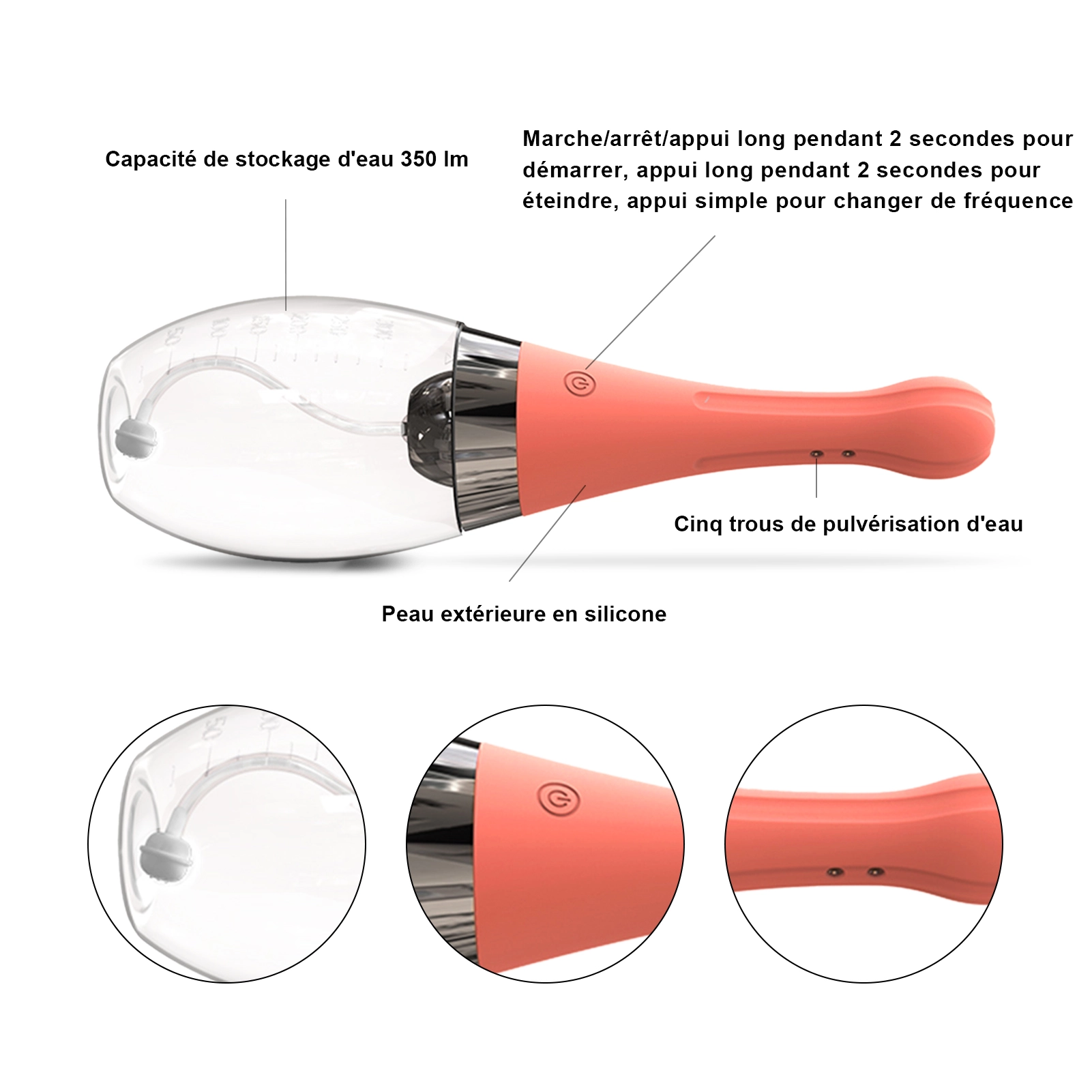Enema En Silicone Automatique Avec 3 Fréquences