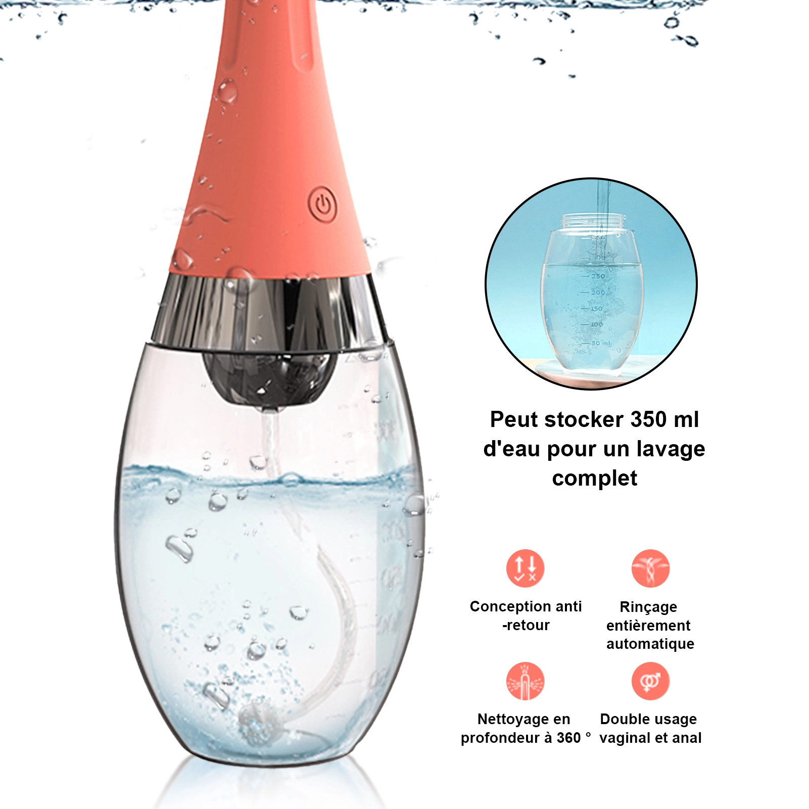 Enema En Silicone Automatique Avec 3 Fréquences