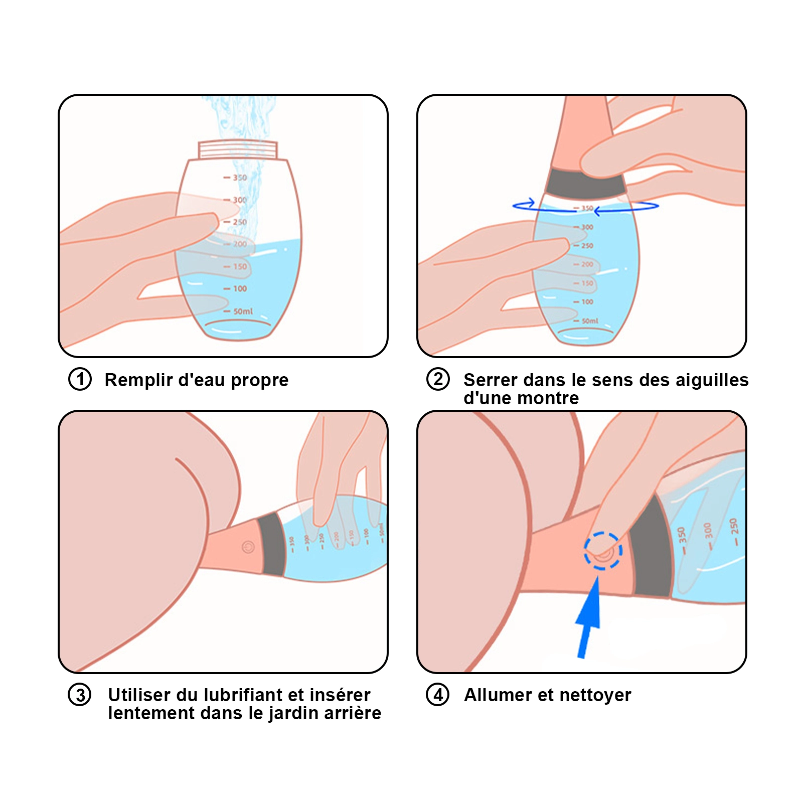Enema En Silicone Automatique Avec 3 Fréquences
