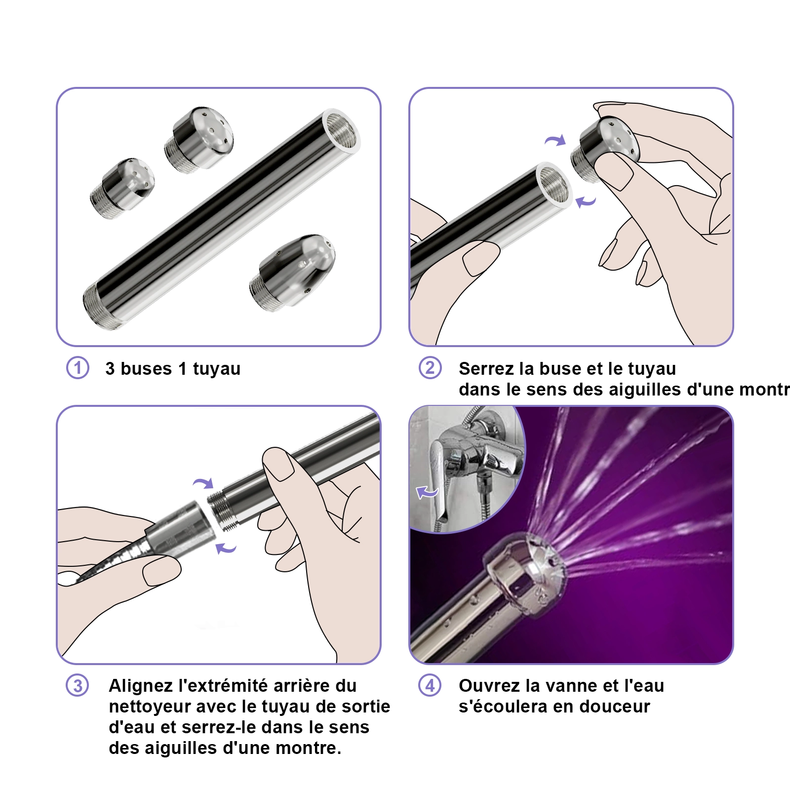 Nettoyeur Poire Lavement En Aluminium à 3 Têtes