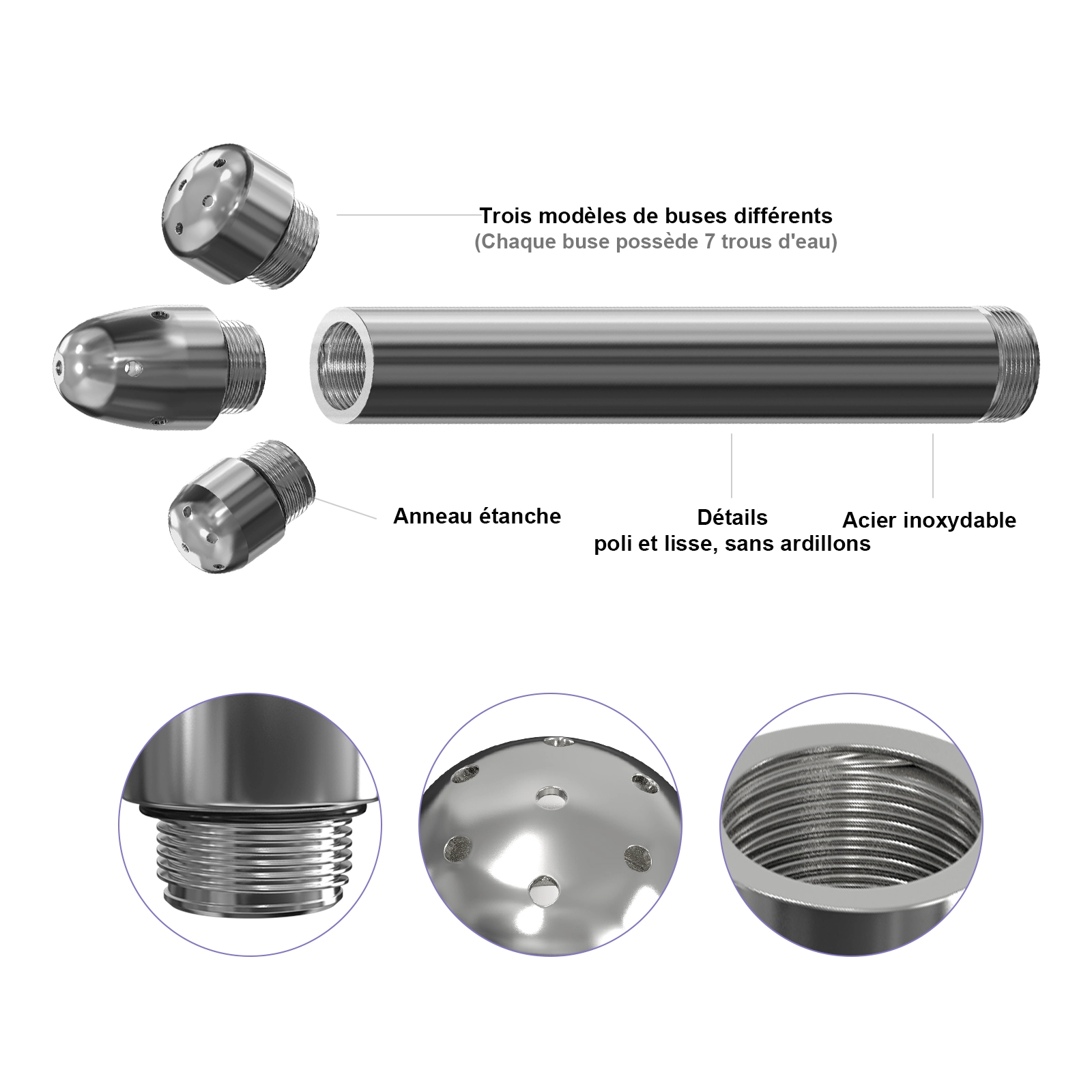 Nettoyeur Poire Lavement En Aluminium à 3 Têtes