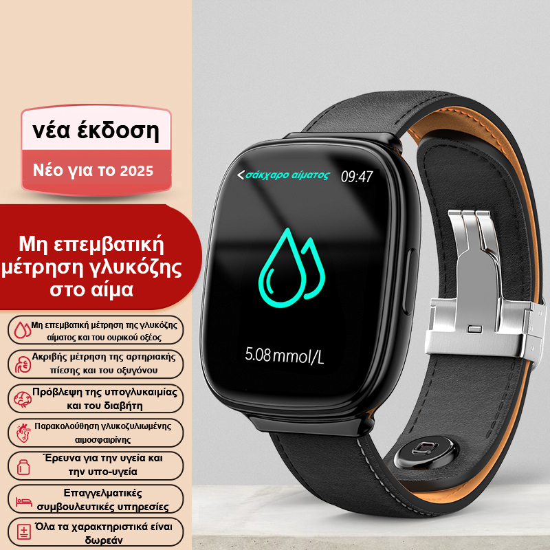 【OMRON】Μη επεμβατική μέτρηση γλυκόζης αίματος υψηλής ακρίβειας, έξυπνο ρολόι ουρικού