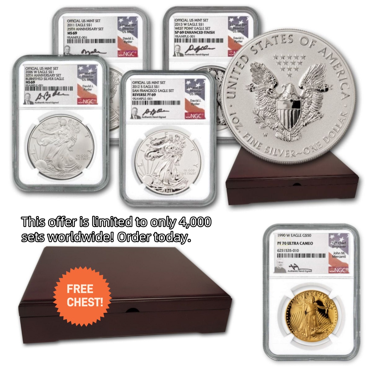 【Complete Set】1986-2025 American Silver Eagle 40 pcs Set