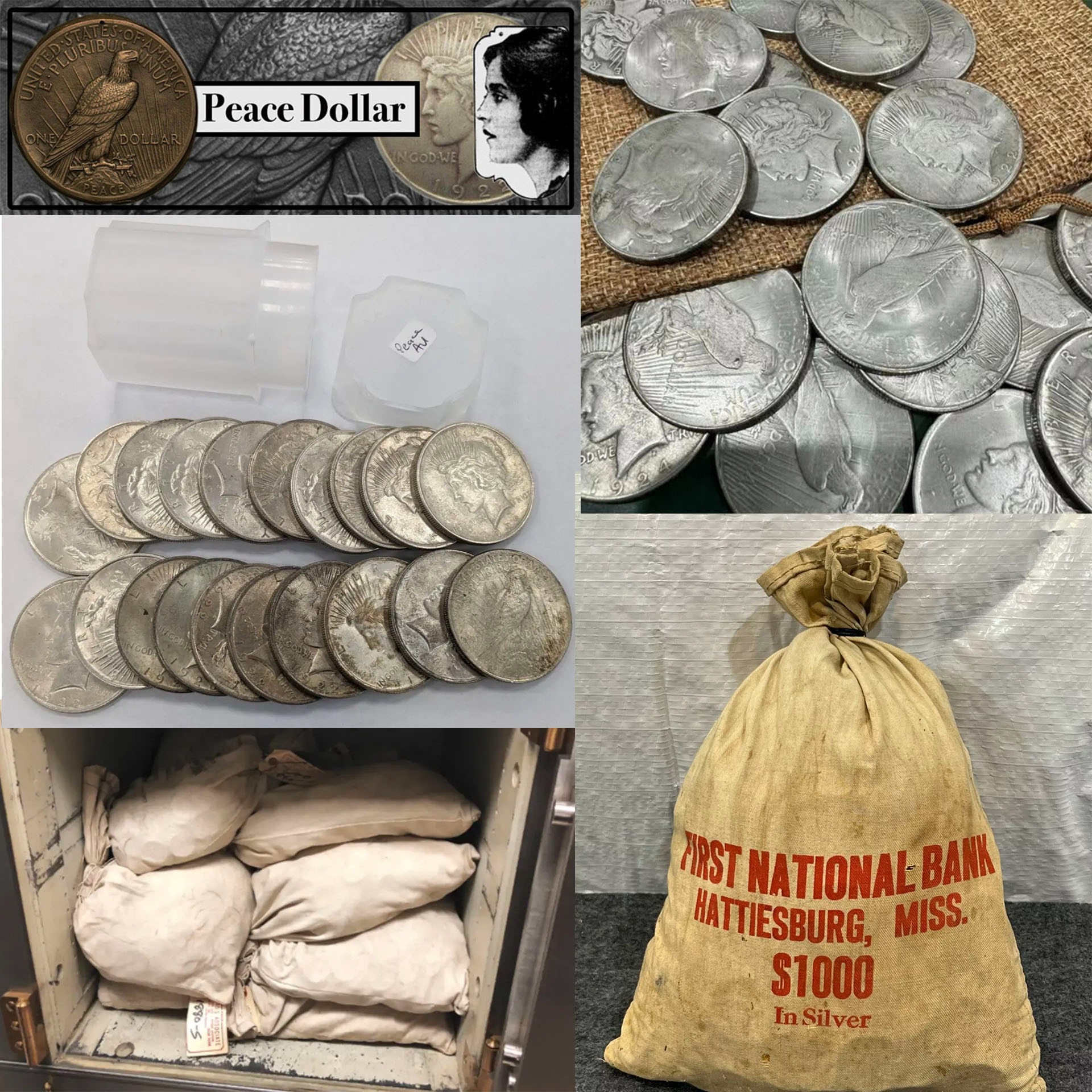 😱Hurry! Limited Time Only!💰💴The Complete Collection of Peace Silver Dollar【1921~1935】12Pcs