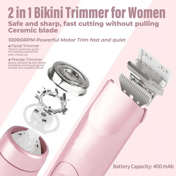 🎁Last Day 50% off-🔥2 in 1 Electric Shaver👍Wet and Dry Use Body Trimmer for Home & Travel