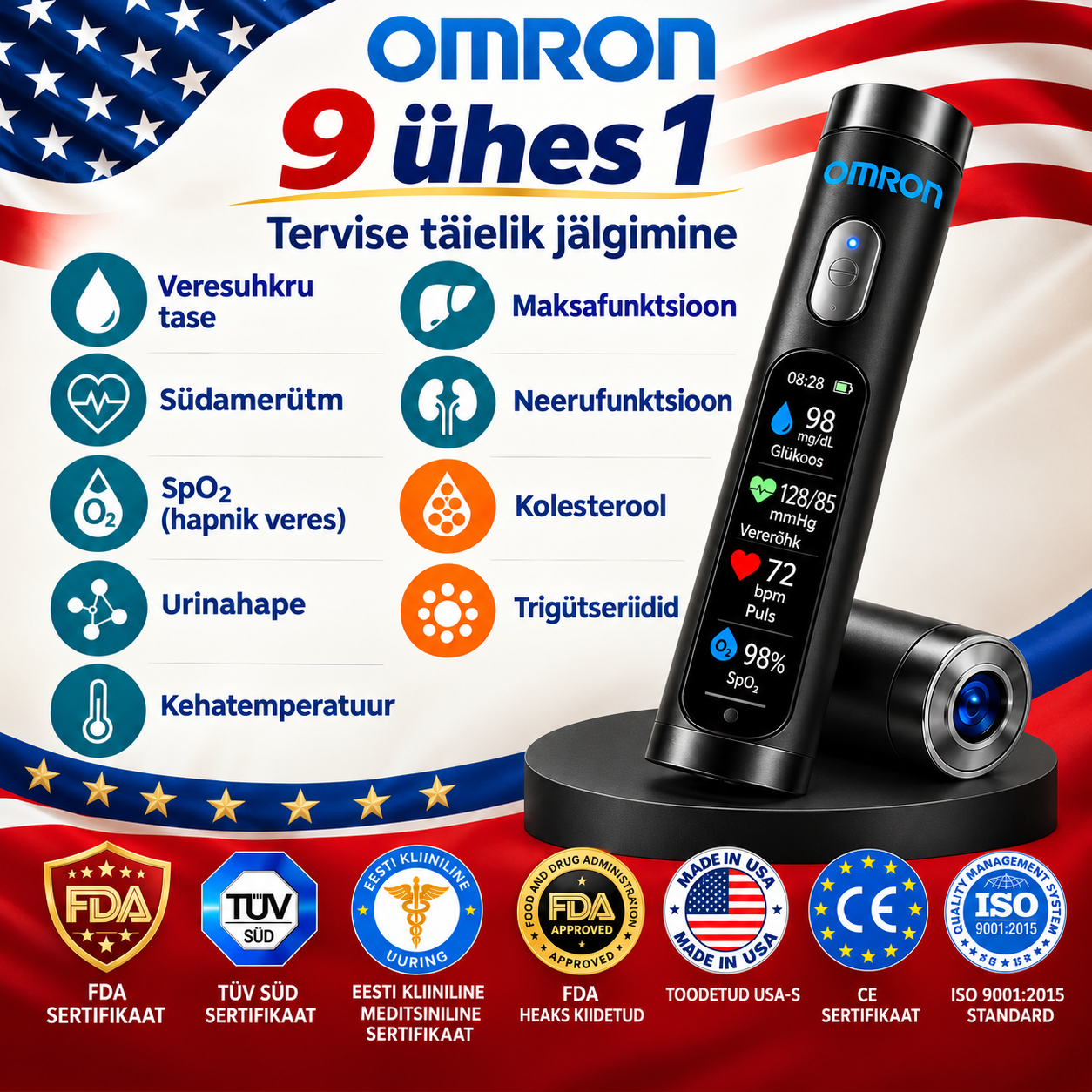 🚀 Omron Healthcare’i läbimurre 2027. aastaks 🔥 Uusim mitteinvasiivne nutikas veresuhkru jälgimise seade – 99,9% täpsusega.