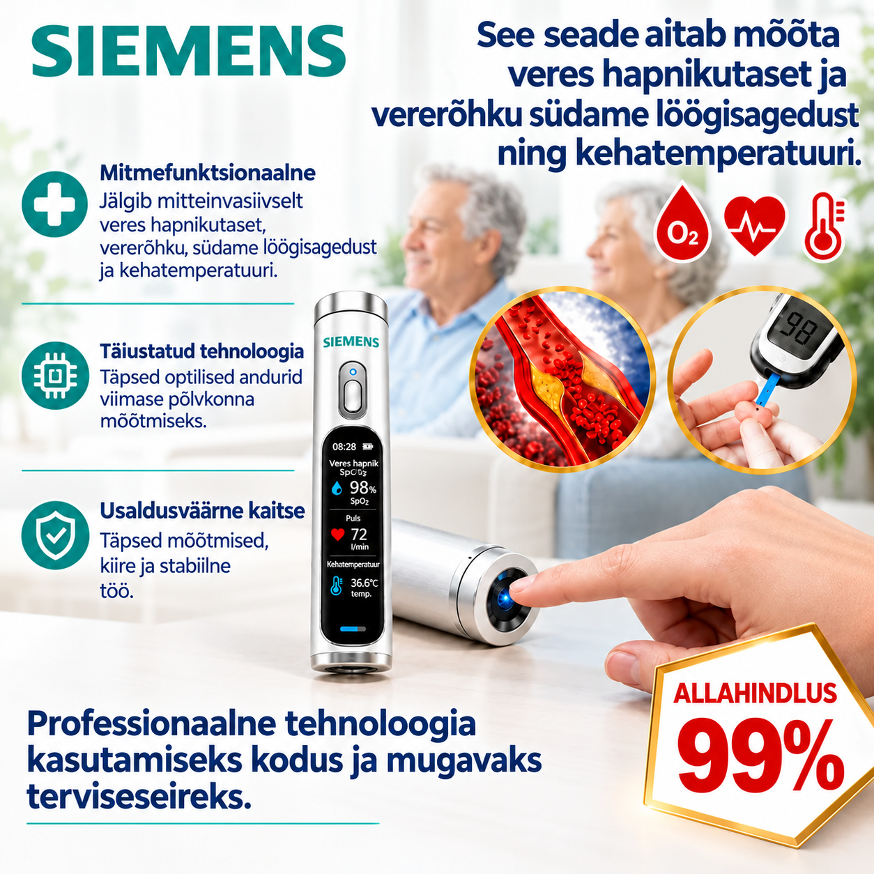 ✅ 2027. aasta uusim meditsiinitehnoloogiline uuendus: mitteinvasiivne intelligentne veresuhkrumõõtja, mille täpsus on 99,9%