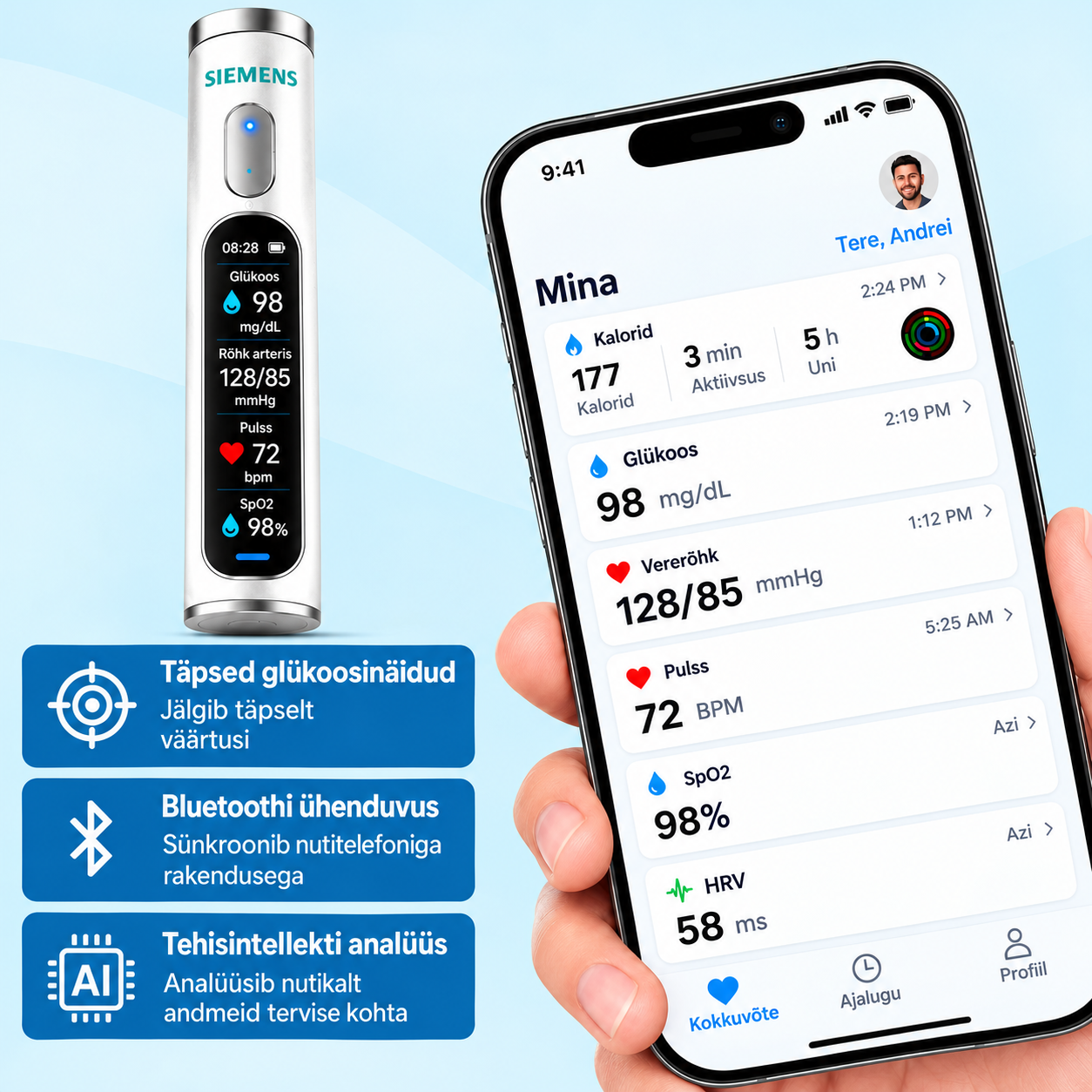 ✅ 2027. aasta uusim meditsiinitehnoloogiline uuendus: mitteinvasiivne intelligentne veresuhkrumõõtja, mille täpsus on 99,9%