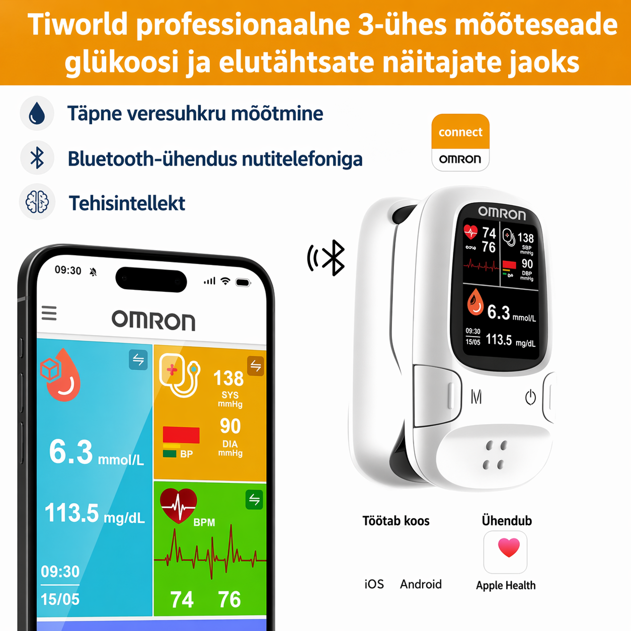 🎖️ Omron™ toob turule uue mitteinvasiivse nutika glükomeetri 🔥 Valmistatud USA-s 🔥