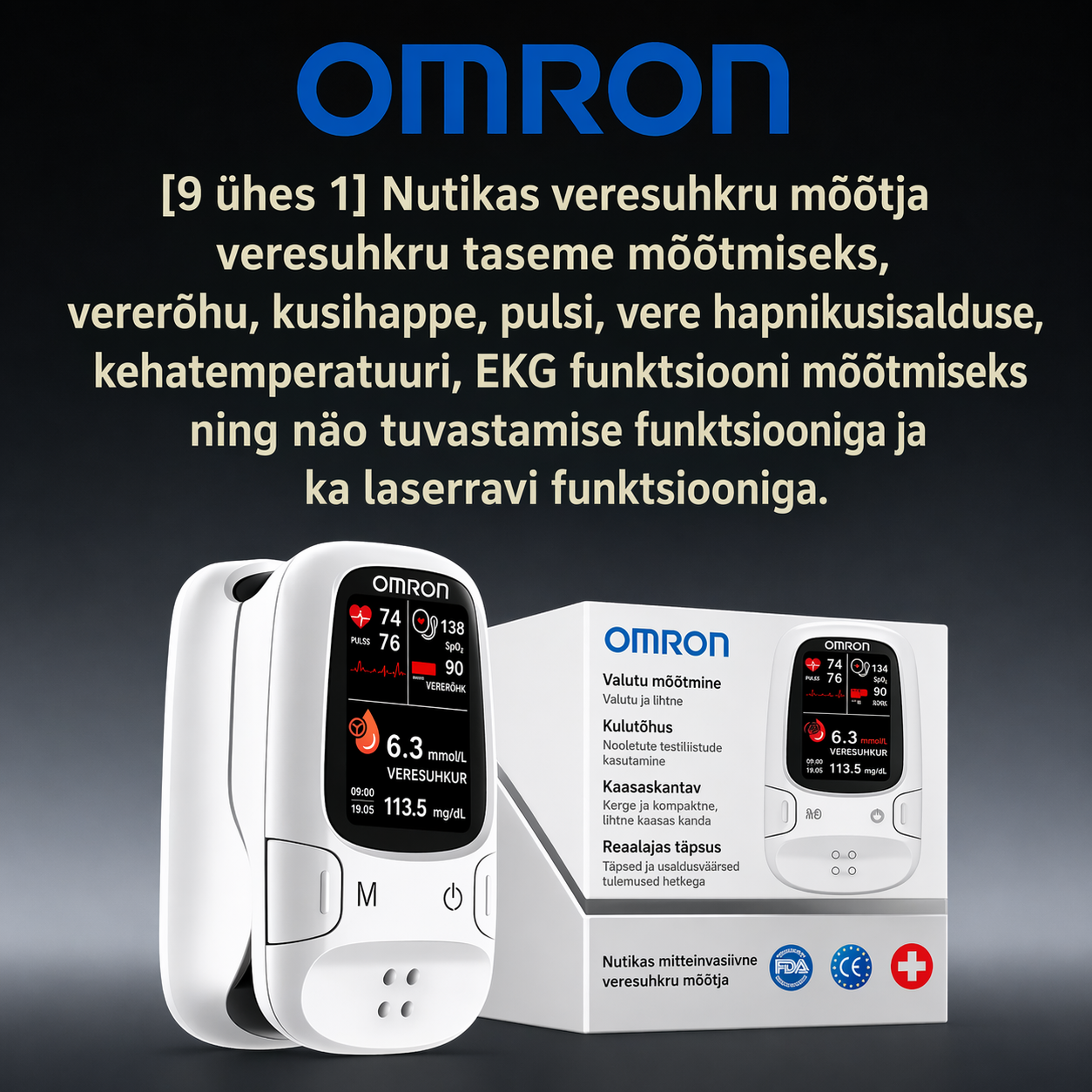 🎖️ Omron™ toob turule uue mitteinvasiivse nutika glükomeetri 🔥 Valmistatud USA-s 🔥