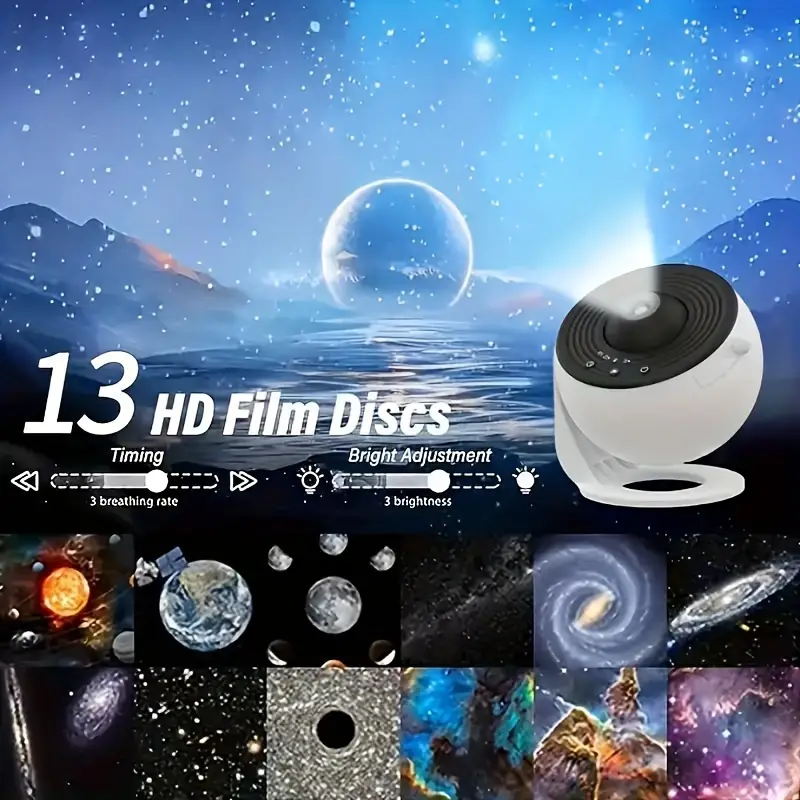 🌌Dreamy 12-em-1 Galaxy Projector Starry Sky Night Light✨ | Apresentação com um clique do céu estrelado brilhante, experiência imersiva de luz e sombra em várias cenas, um artefacto indispensável para o romance no quarto💖