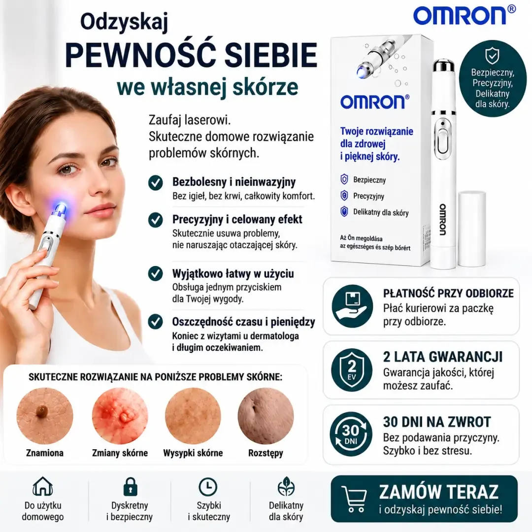 ✨Omron™ 2026 nowej generacji wielofunkcyjny pisak do pielęgnacji skóry – profesjonalne rozwiązanie do usuwania znamion i niedoskonałości. Nieinwazyjna technologia bez bólu i bez blizn dla zdrowszej, promiennej skóry. Wyprodukowano w USA.✨