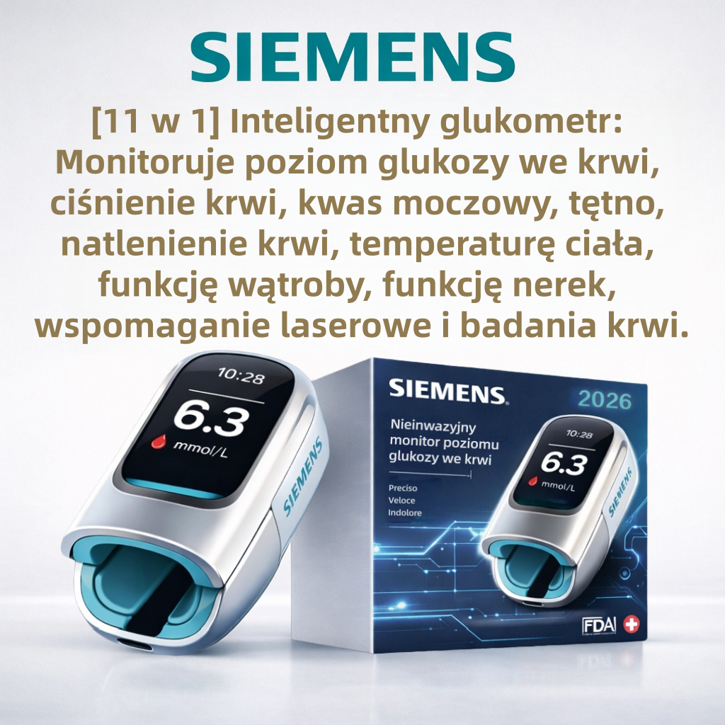 🔥 Koniec z igłami i bólem! | Nieinwazyjny glukometr Siemens™ – łatwy i dokładny pomiar poziomu glukozy we krwi, gdziekolwiek jesteś 🔥